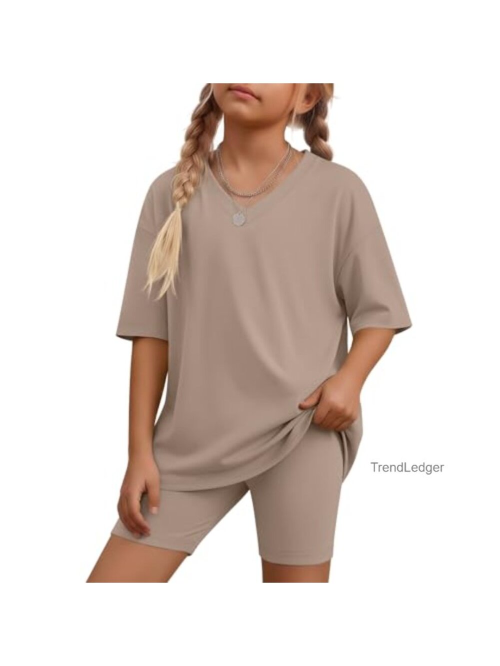 Girls 2 Piece Shorts Set Soft Stretchy Casual Outfit